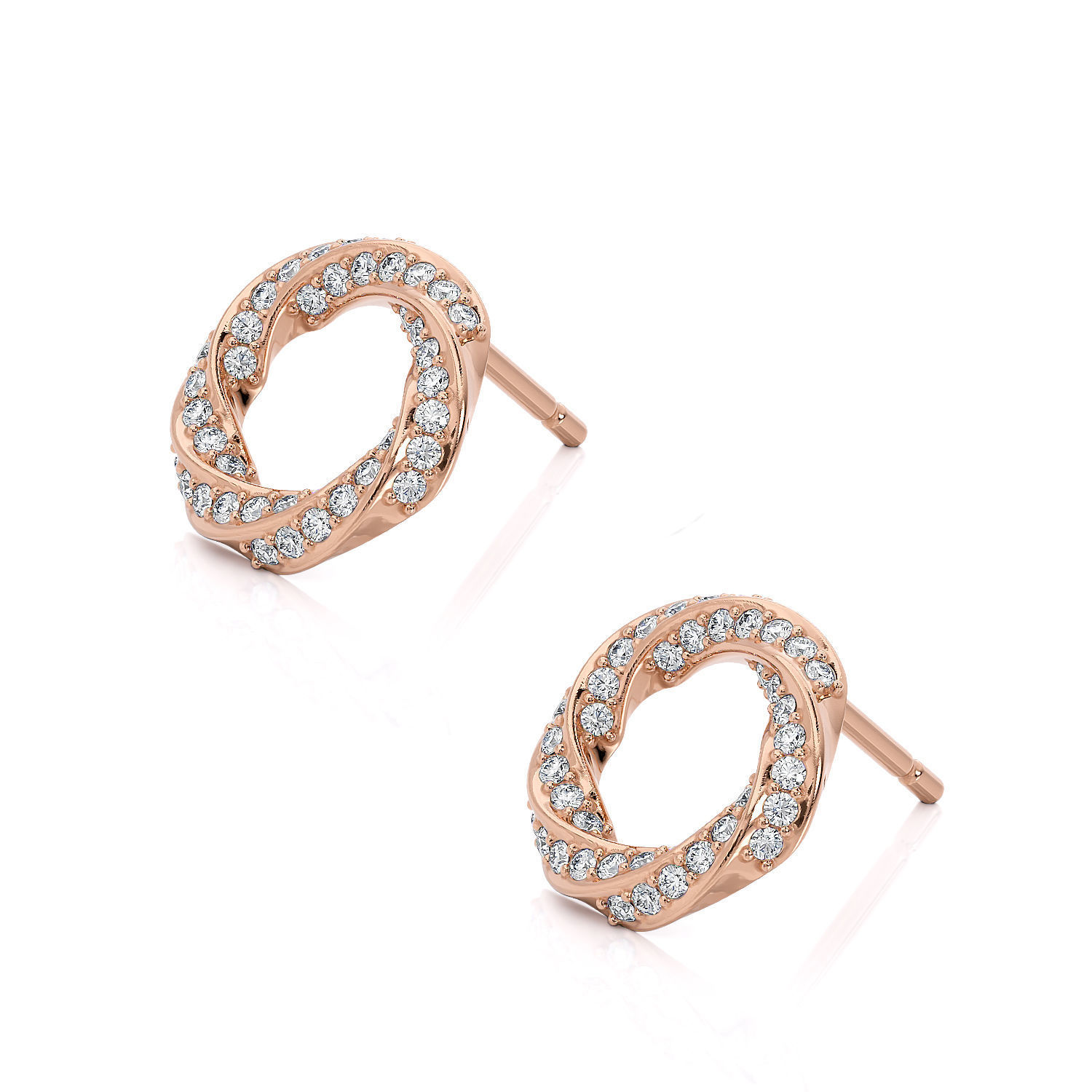 Jewelry Spiralle Earrings with stones Printable model 3D print model_9