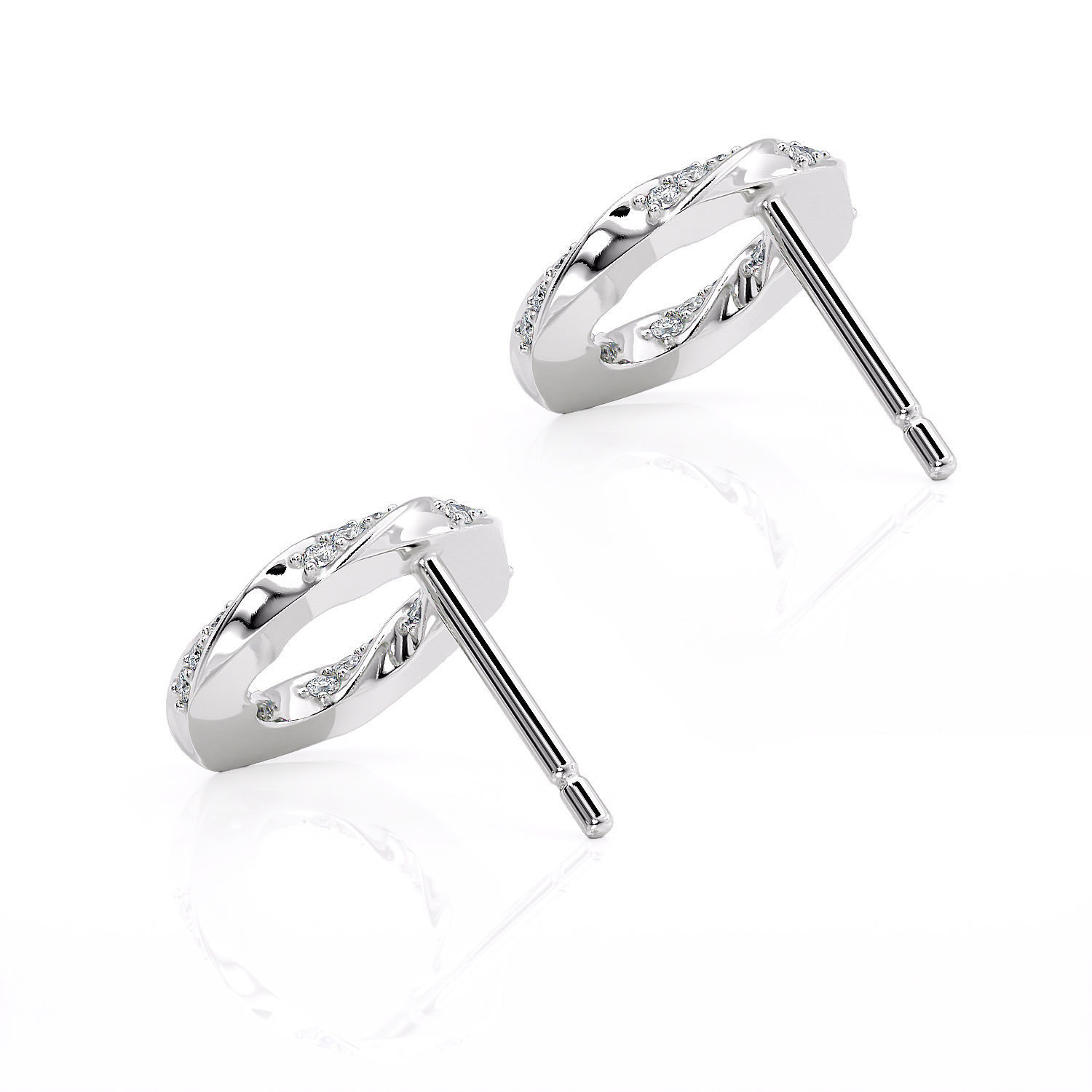 Jewelry Spiralle Earrings with stones Printable model 3D print model_13