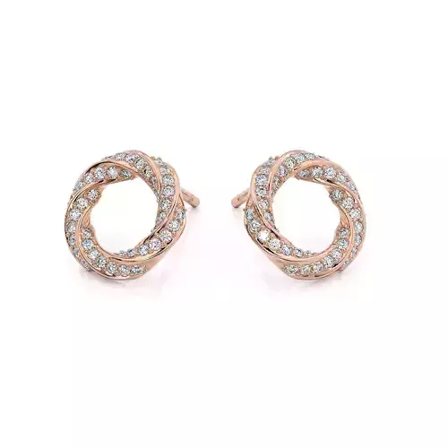 Jewelry Spiralle Earrings with stones Printable model 3D print model