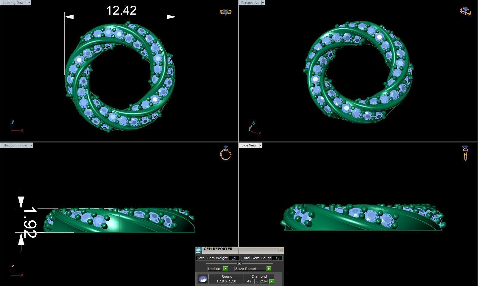 Jewelry Spiralle Earrings with stones Printable model 3D print model_1