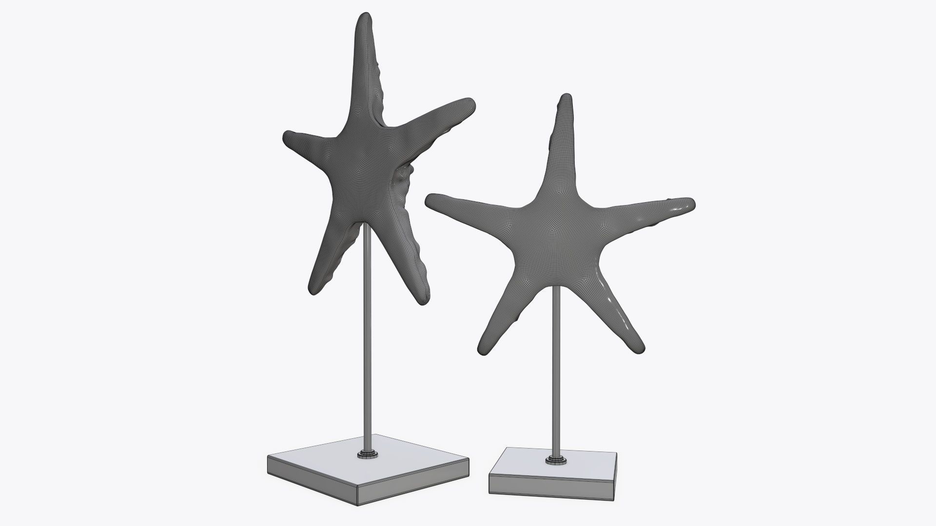 Sea star sculpture 3D model_7