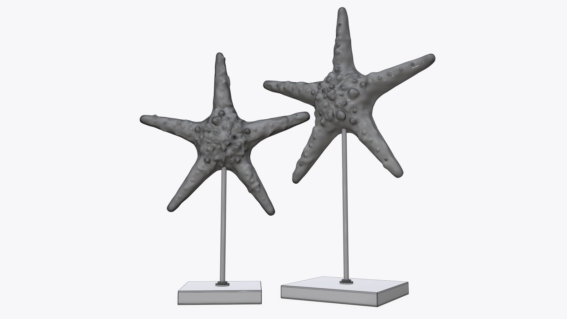 Sea star sculpture 3D model_6