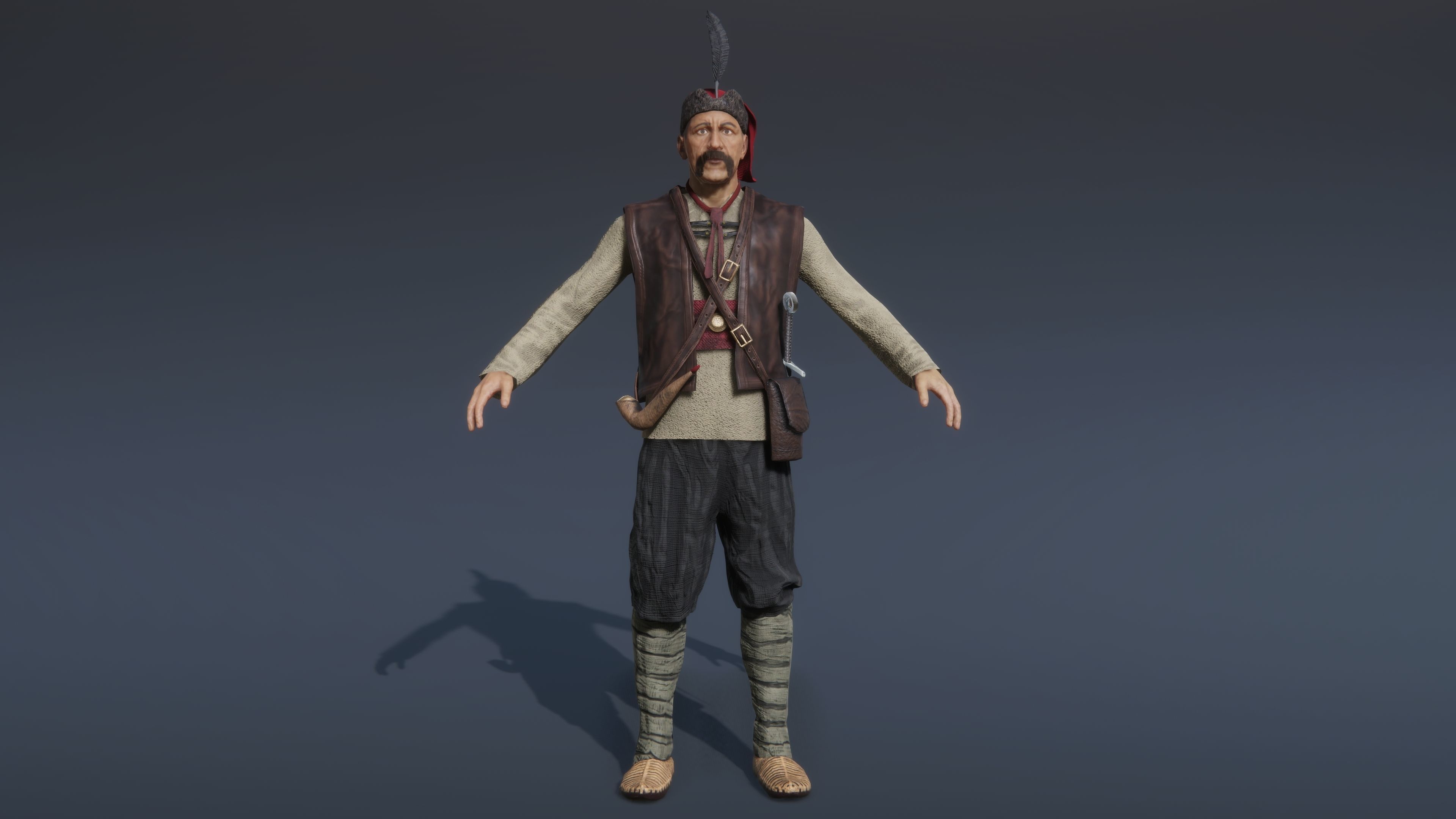 Medieval European Pirate Warriors Low-poly 3D model_17