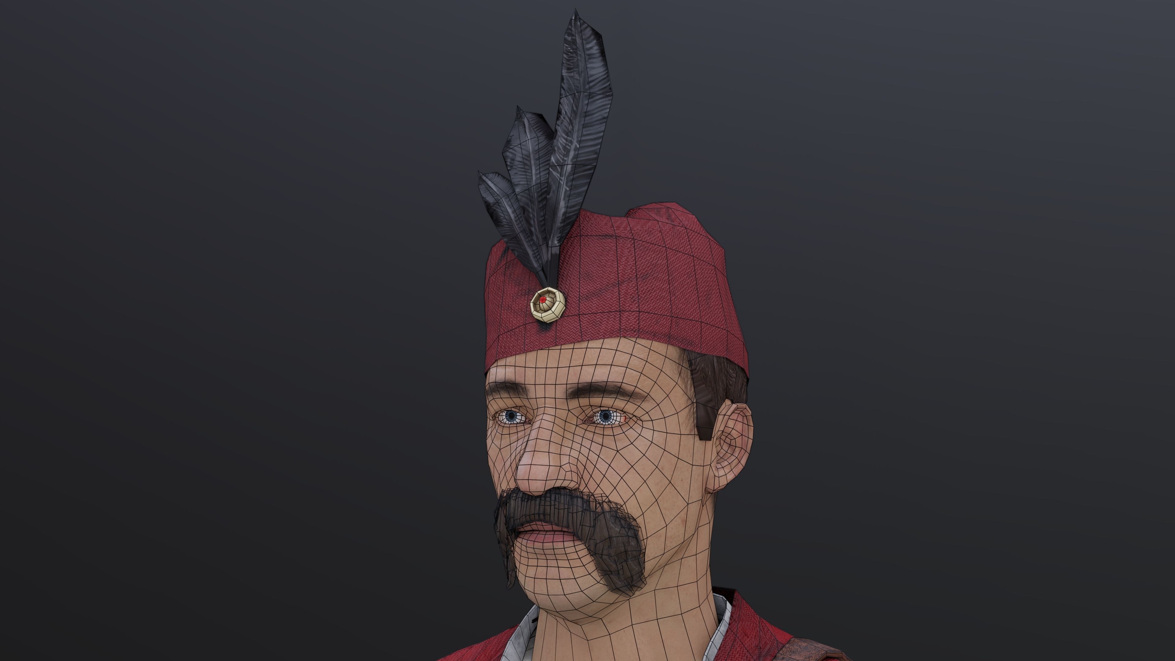 Medieval European Pirate Warriors Low-poly 3D model_23