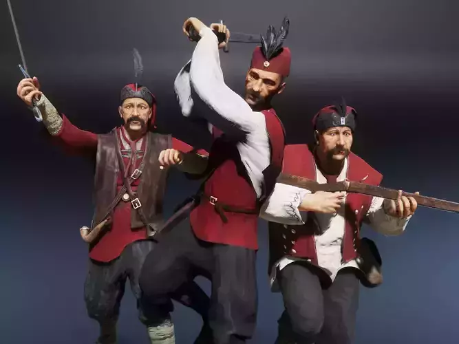 Medieval European Pirate Warriors Low-poly 3D model