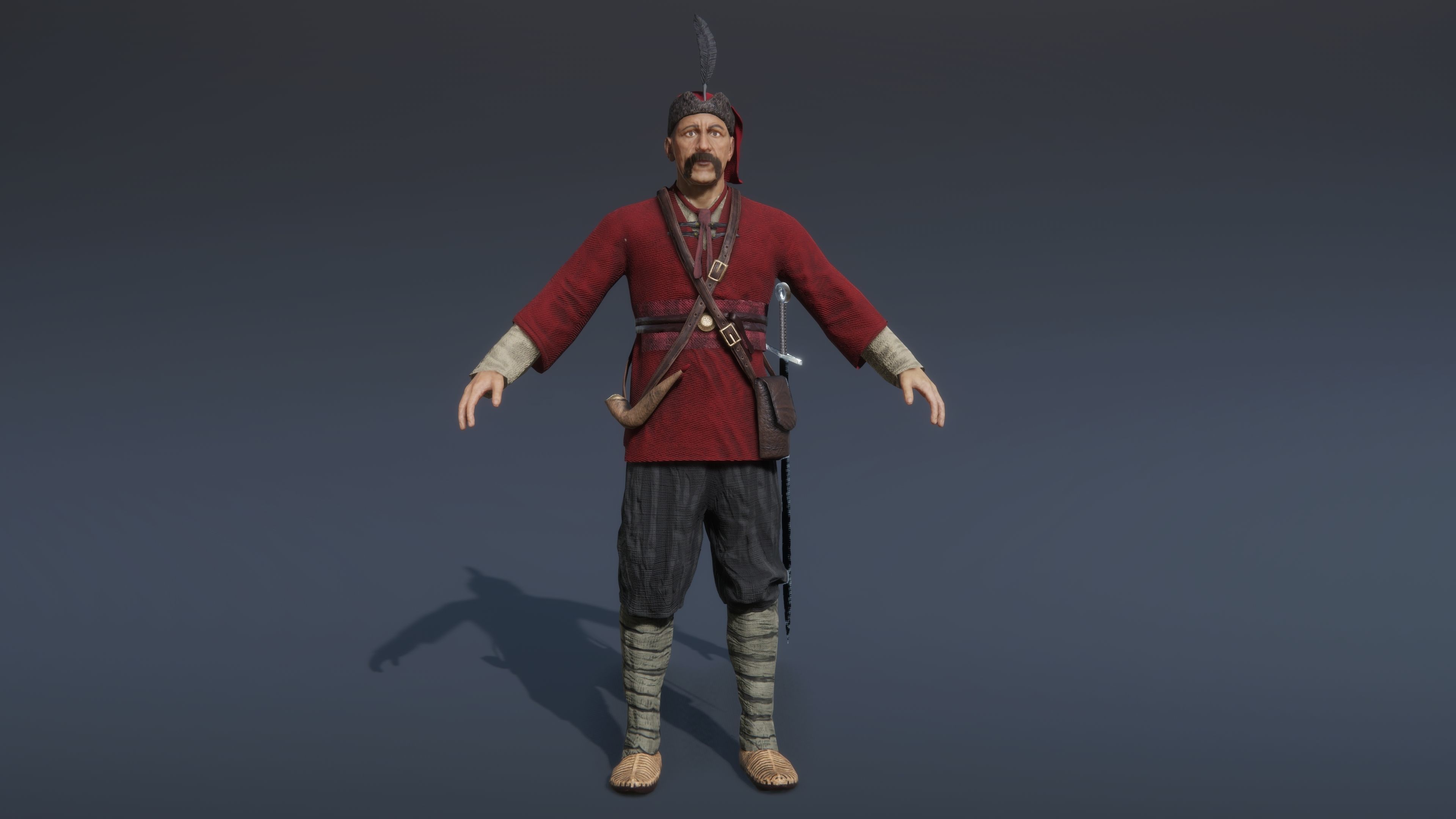 Medieval European Pirate Warriors Low-poly 3D model_16