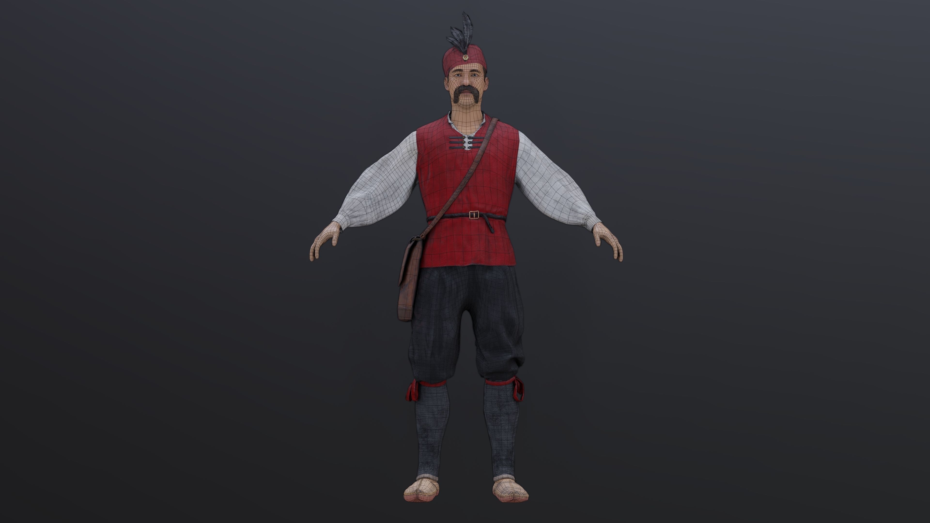 Medieval European Pirate Warriors Low-poly 3D model_21