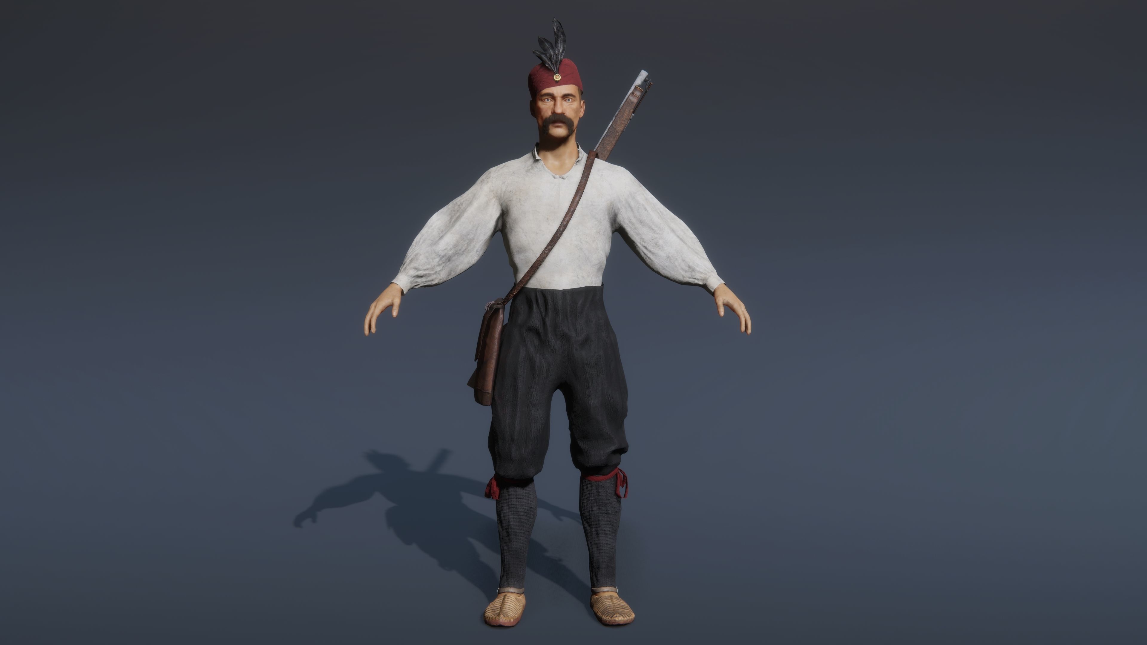 Medieval European Pirate Warriors Low-poly 3D model_13