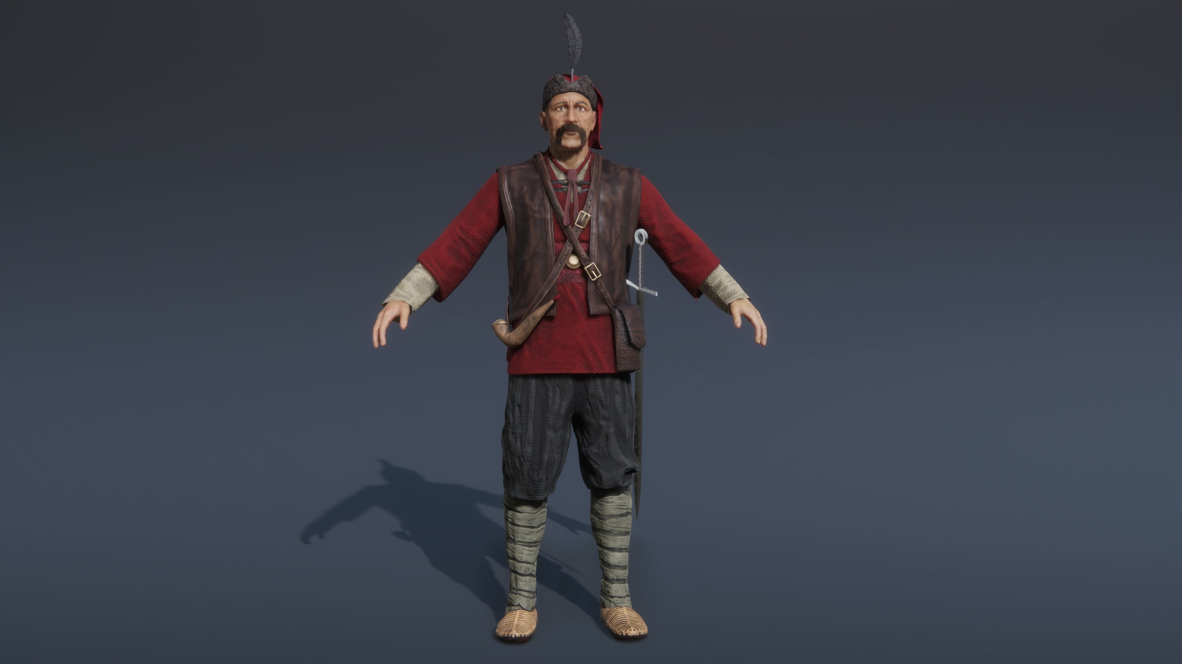 Medieval European Pirate Warriors Low-poly 3D model_15