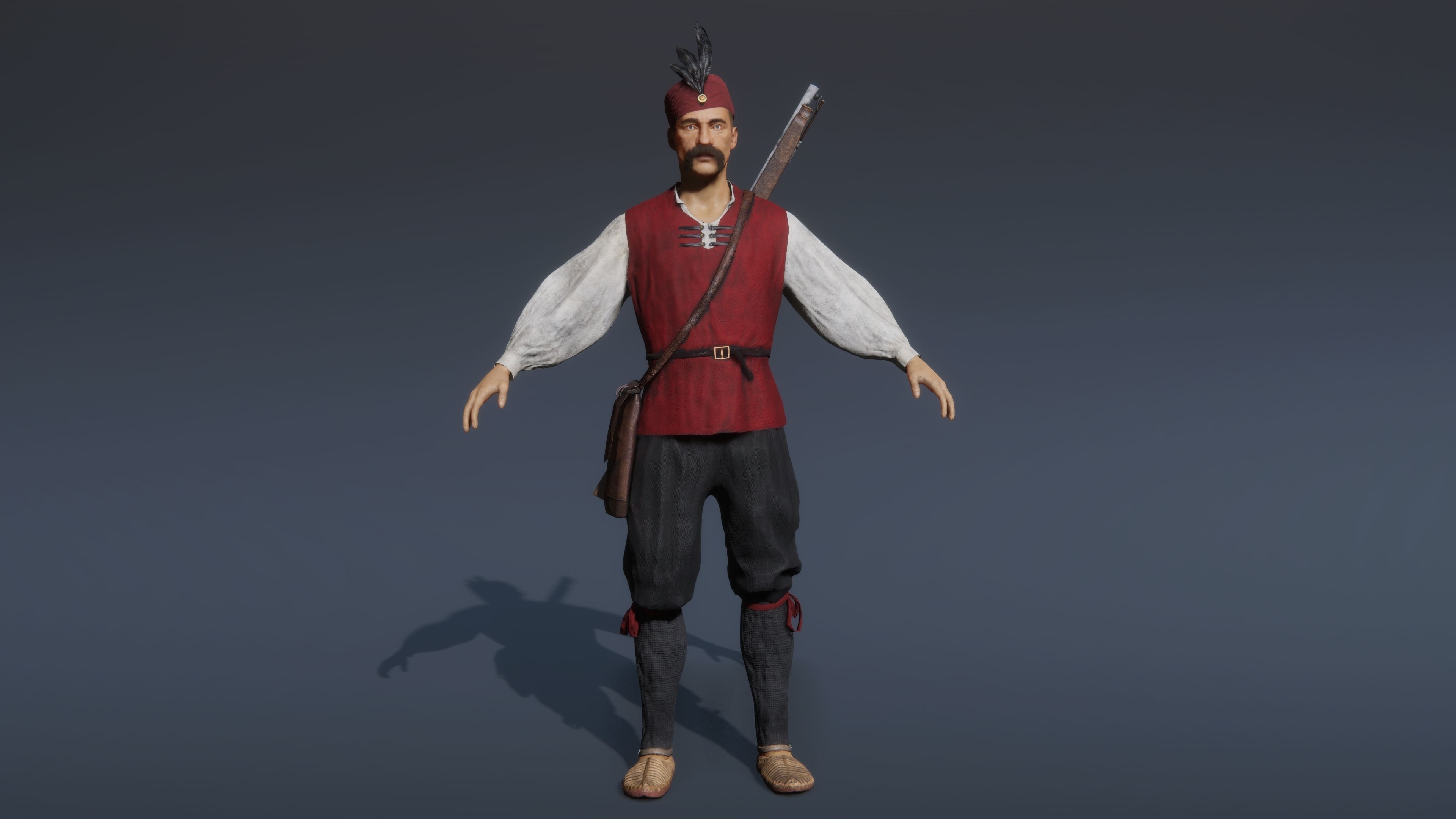 Medieval European Pirate Warriors Low-poly 3D model_12