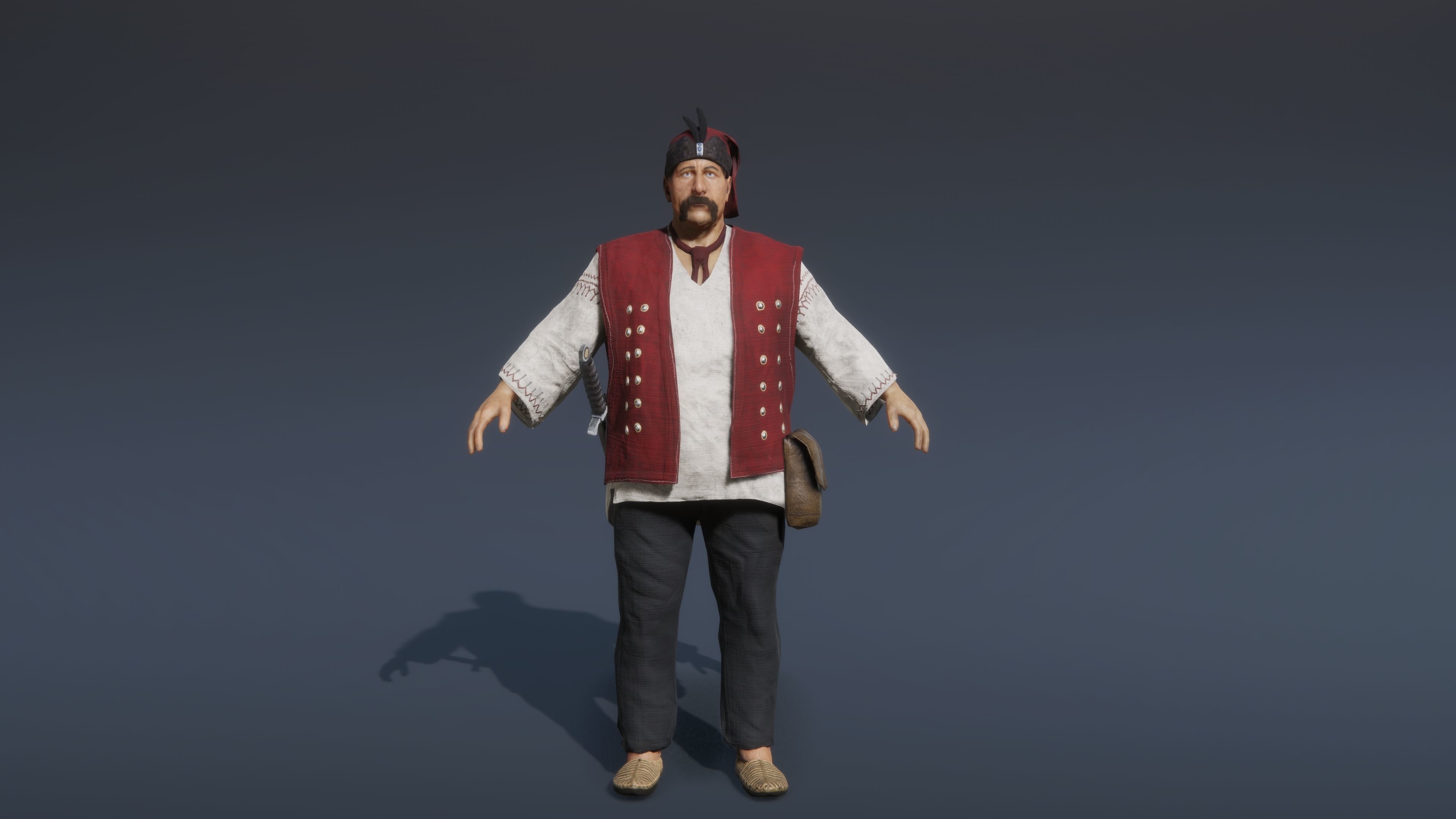 Medieval European Pirate Warriors Low-poly 3D model_18