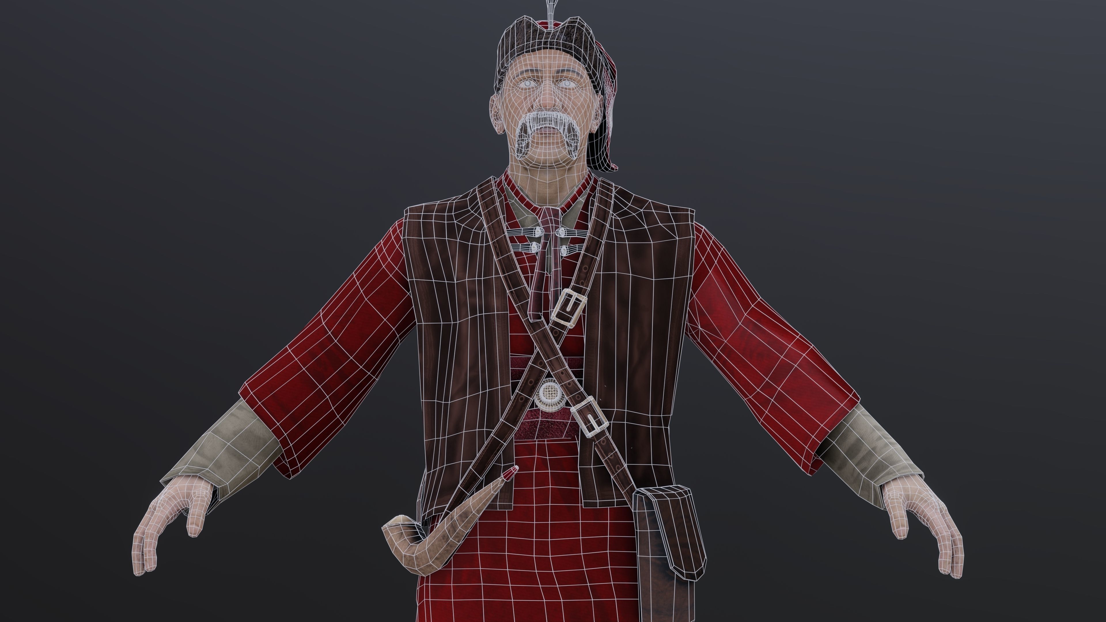 Medieval European Pirate Warriors Low-poly 3D model_24