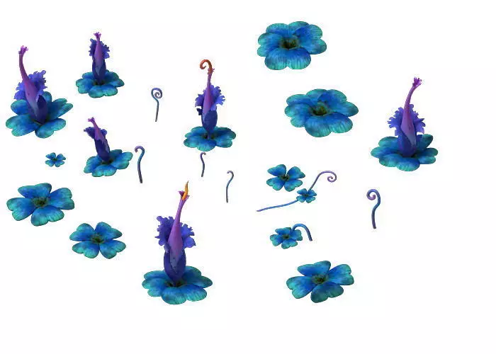 Game model - exotic flowers 6 3D model_0