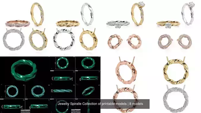 Jewelry Spiralle Collection of printable models