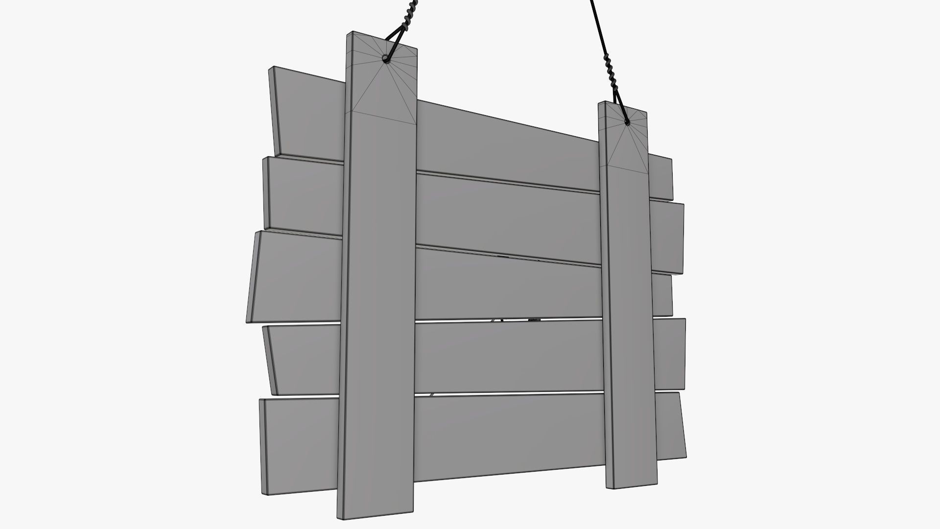 Wooden wall clock modern 3D model_7