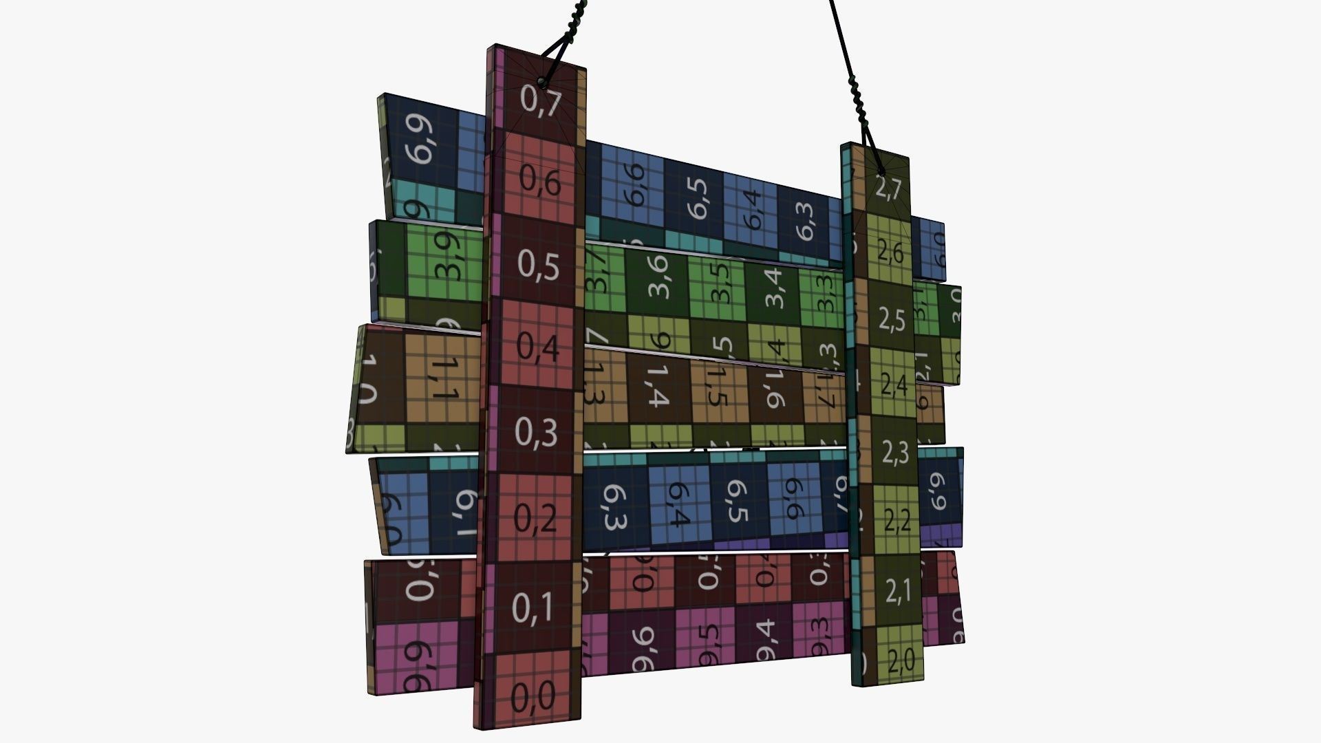 Wooden wall clock modern 3D model_12