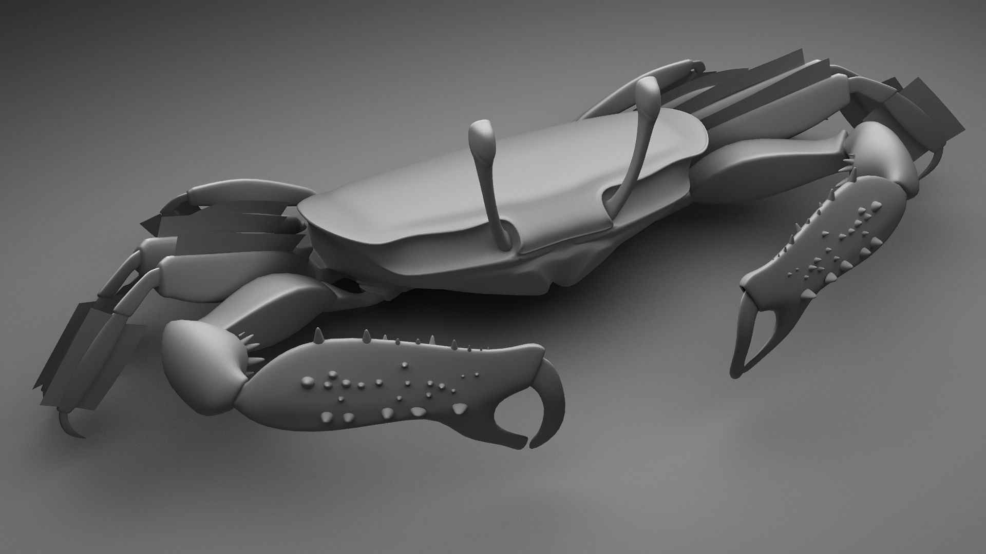 Short bodied crabs with big eyes Low-poly 3D model_8