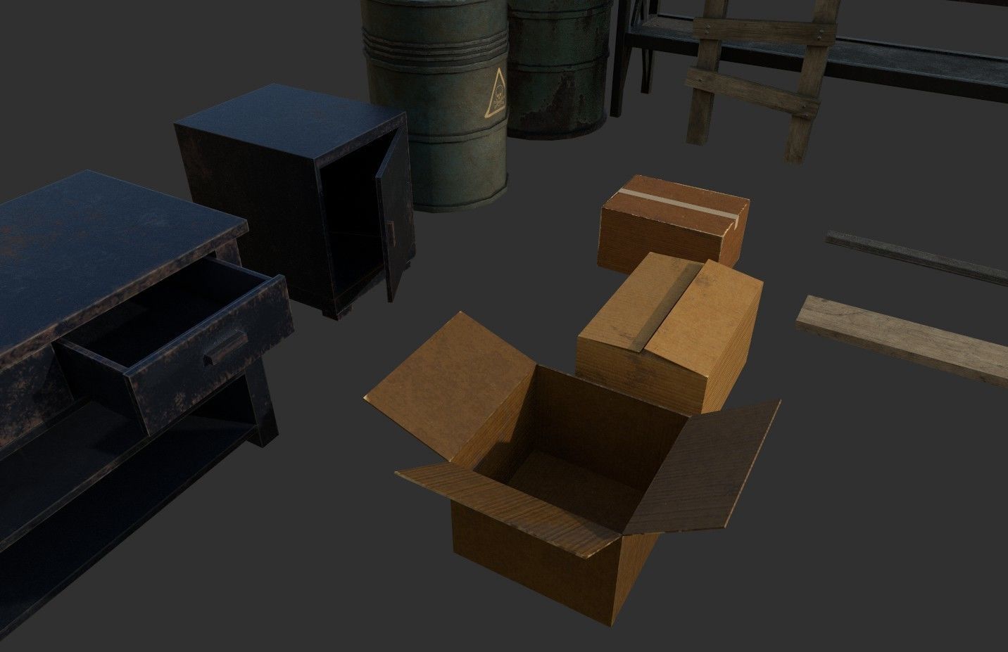 Barn Objects Low-poly 3D model_8