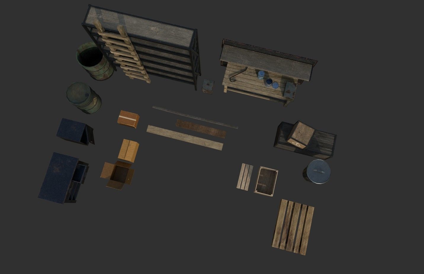 Barn Objects Low-poly 3D model_3