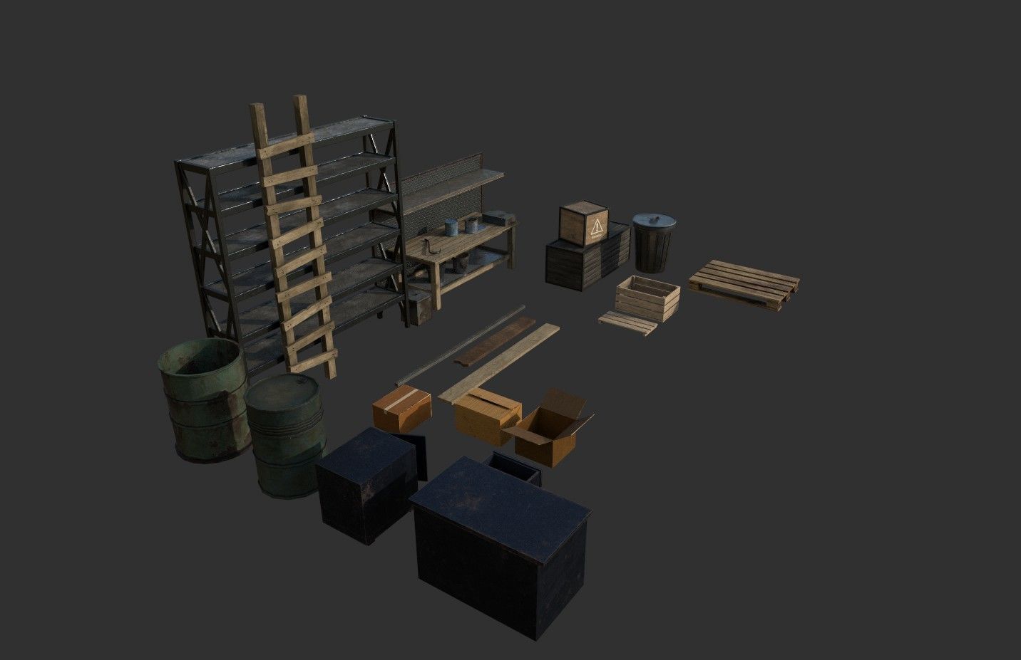 Barn Objects Low-poly 3D model_2