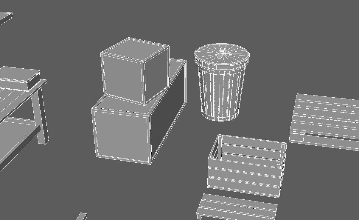 Barn Objects Low-poly 3D model_13
