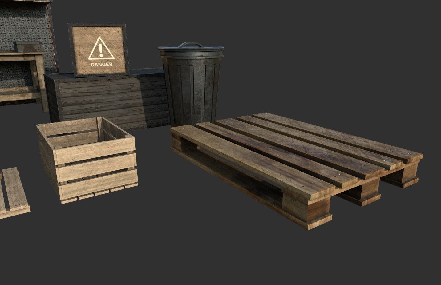 Barn Objects Low-poly 3D model_6