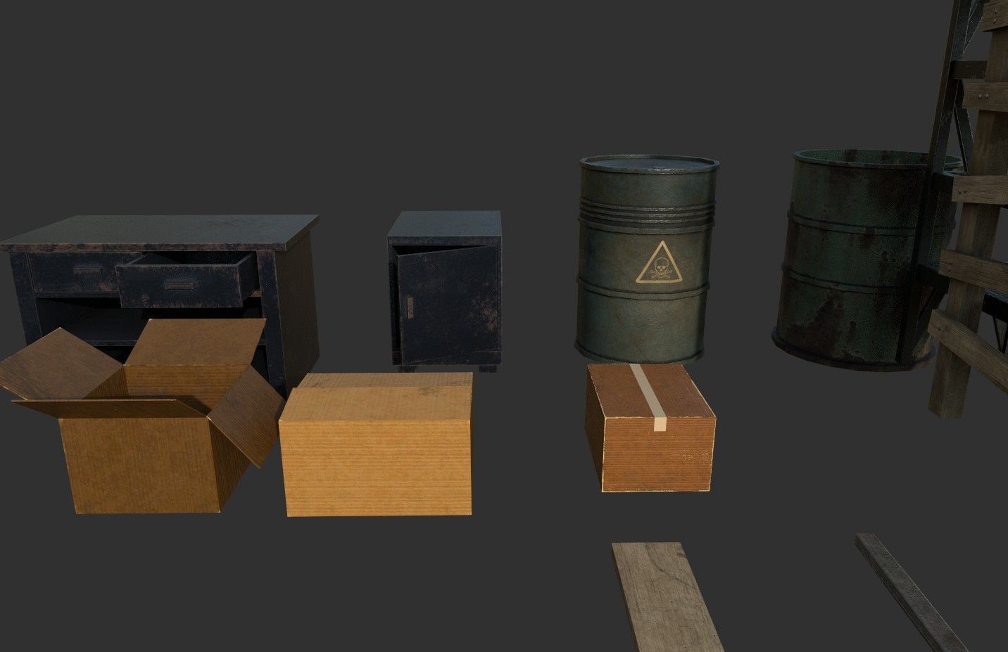 Barn Objects Low-poly 3D model_9