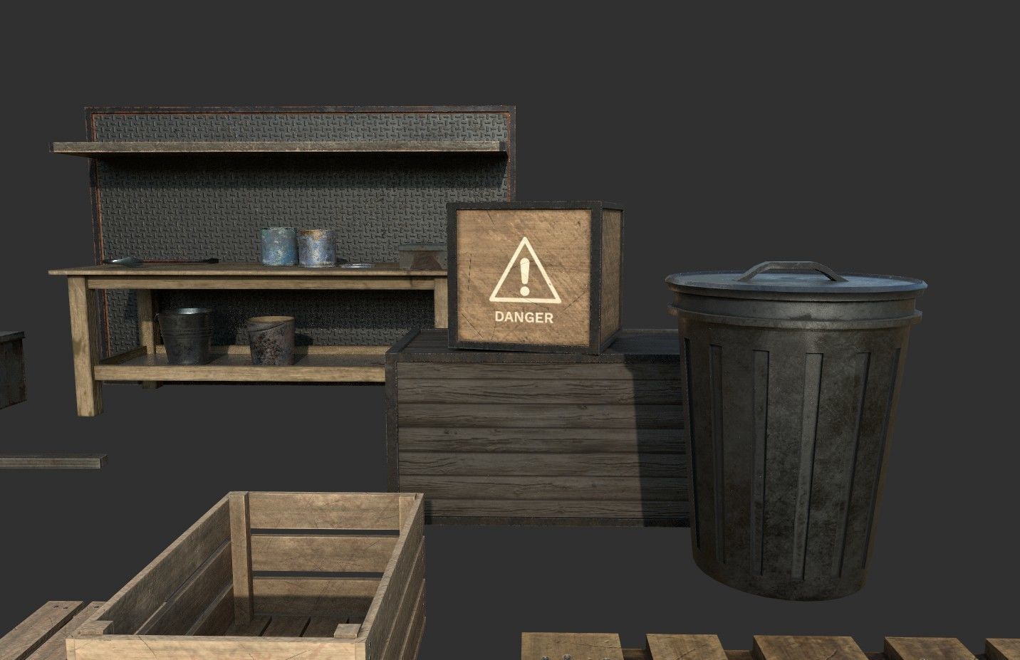 Barn Objects Low-poly 3D model_5