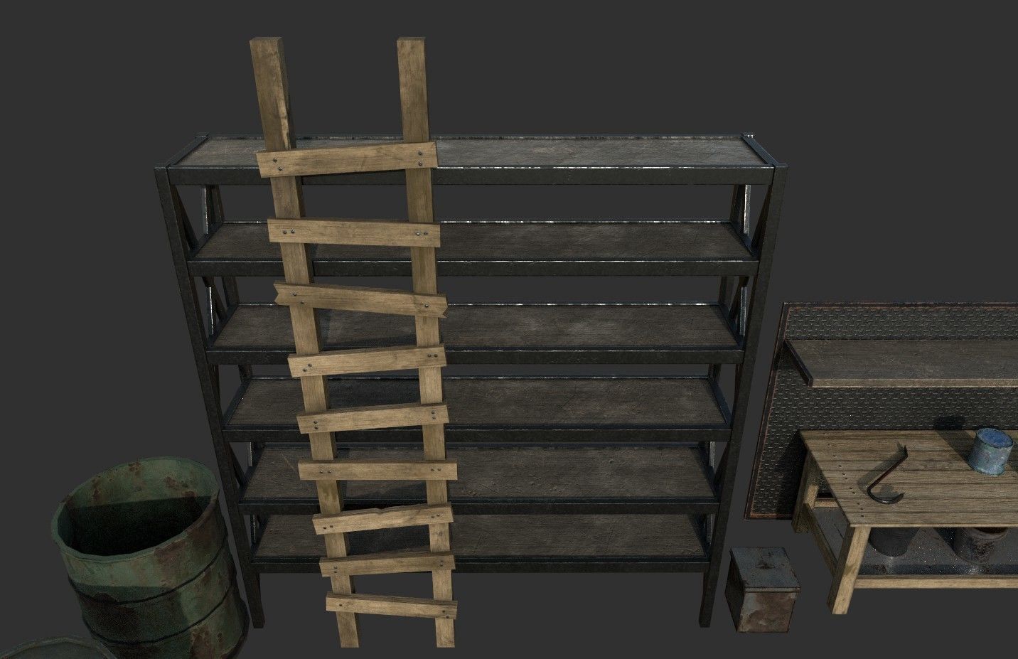 Barn Objects Low-poly 3D model_7