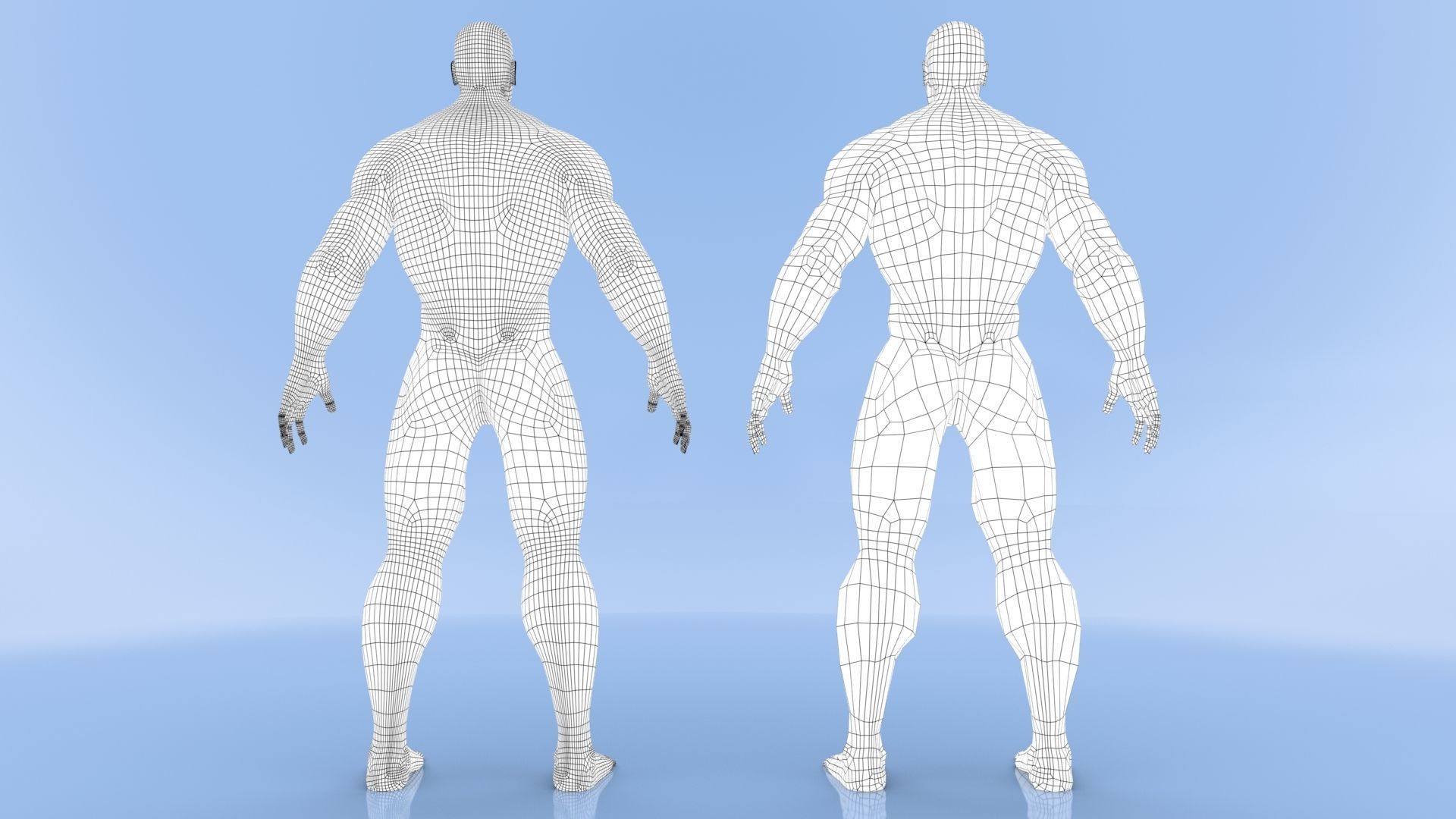 Male Base Mesh Low-poly 3D model_19