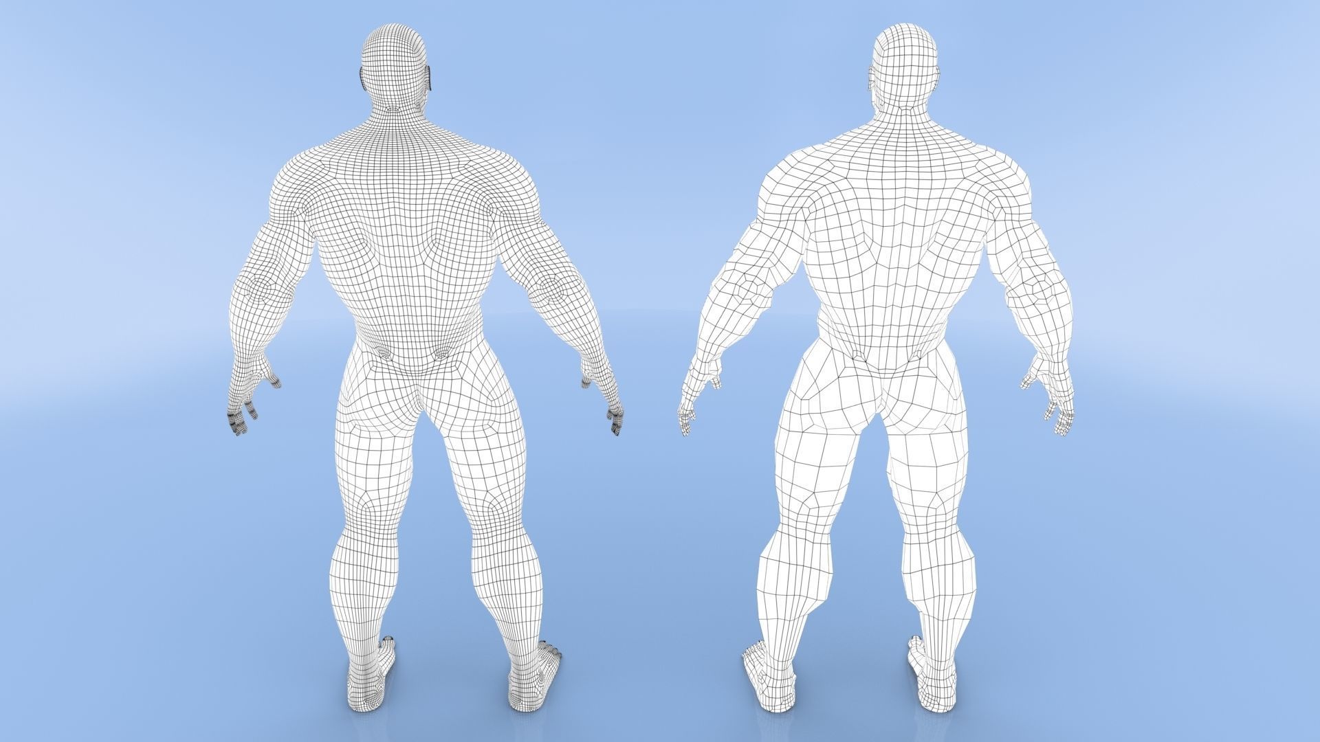 Male Base Mesh Low-poly 3D model_17