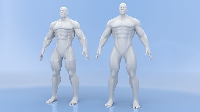 Male Base Mesh Low-poly 3D model