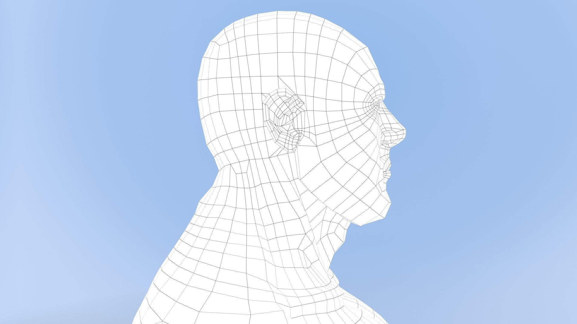 Male Base Mesh Low-poly 3D model_39