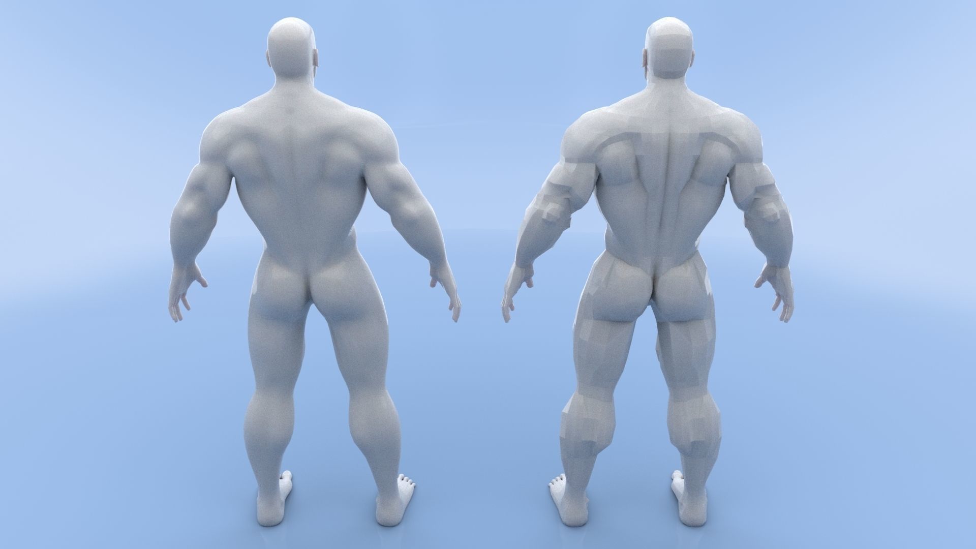 Male Base Mesh Low-poly 3D model_16