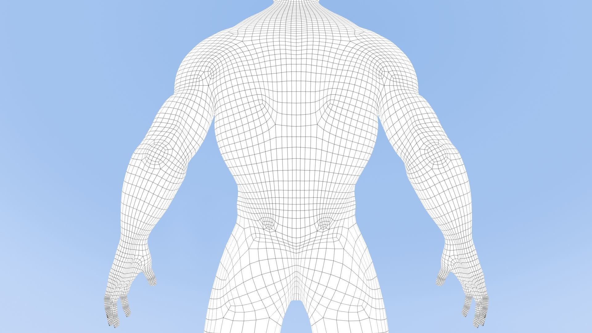 Male Base Mesh Low-poly 3D model_31