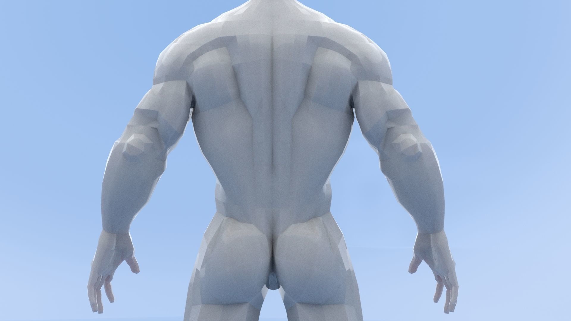 Male Base Mesh Low-poly 3D model_44