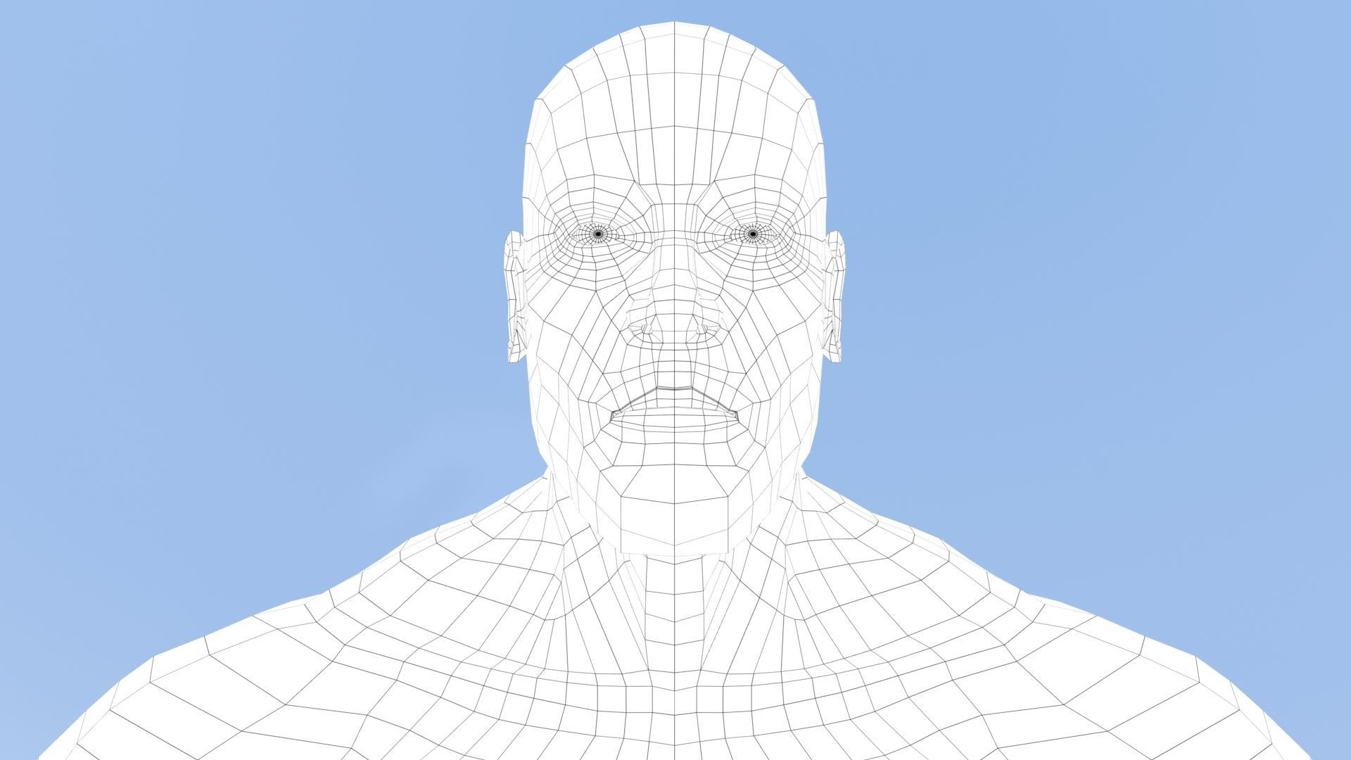 Male Base Mesh Low-poly 3D model_41
