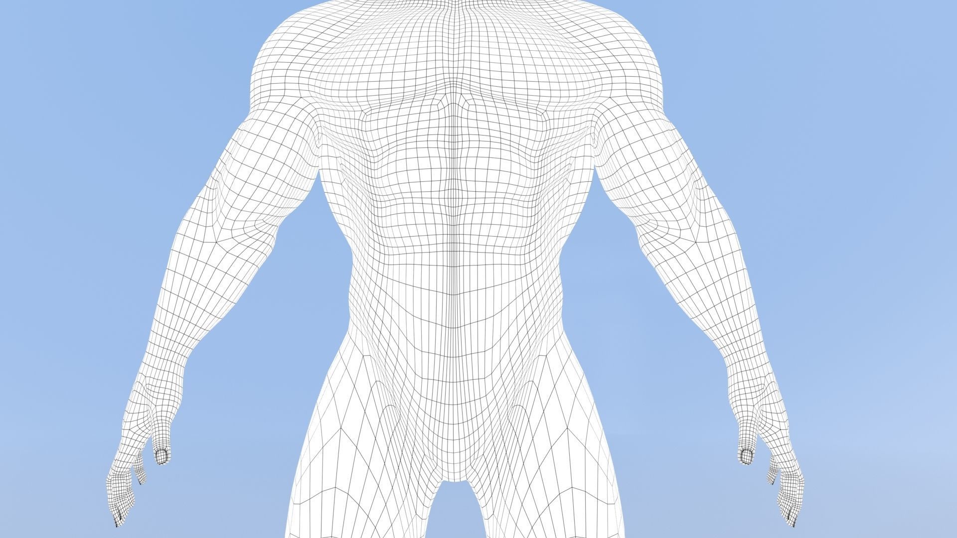Male Base Mesh Low-poly 3D model_35