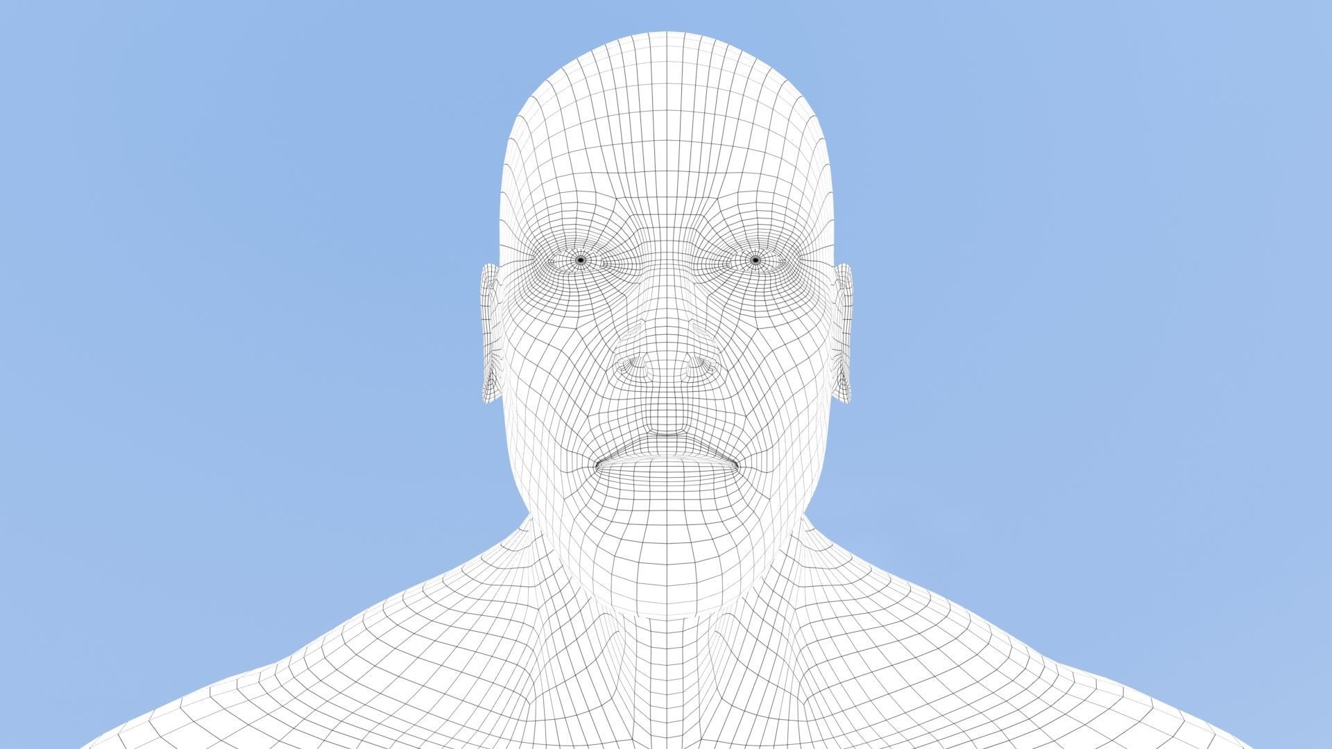 Male Base Mesh Low-poly 3D model_27