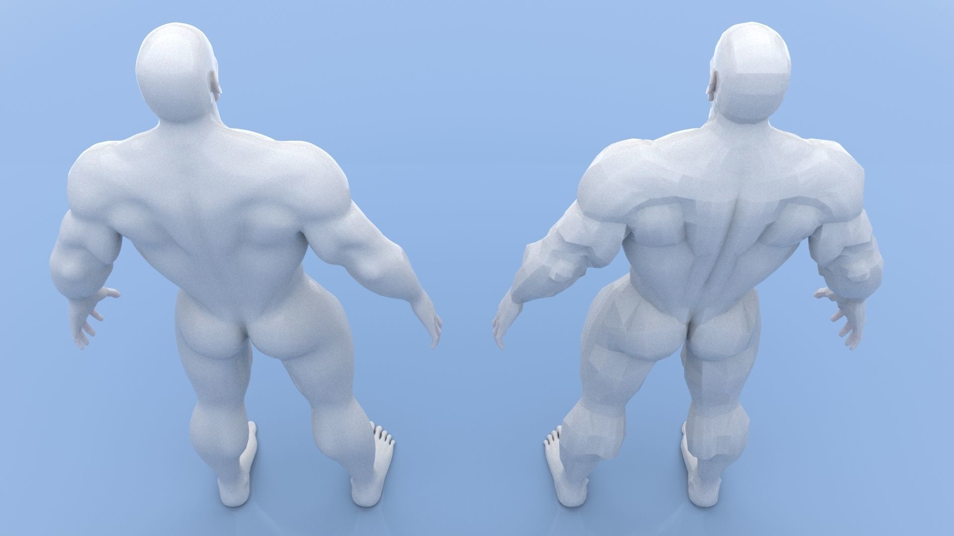 Male Base Mesh Low-poly 3D model_14
