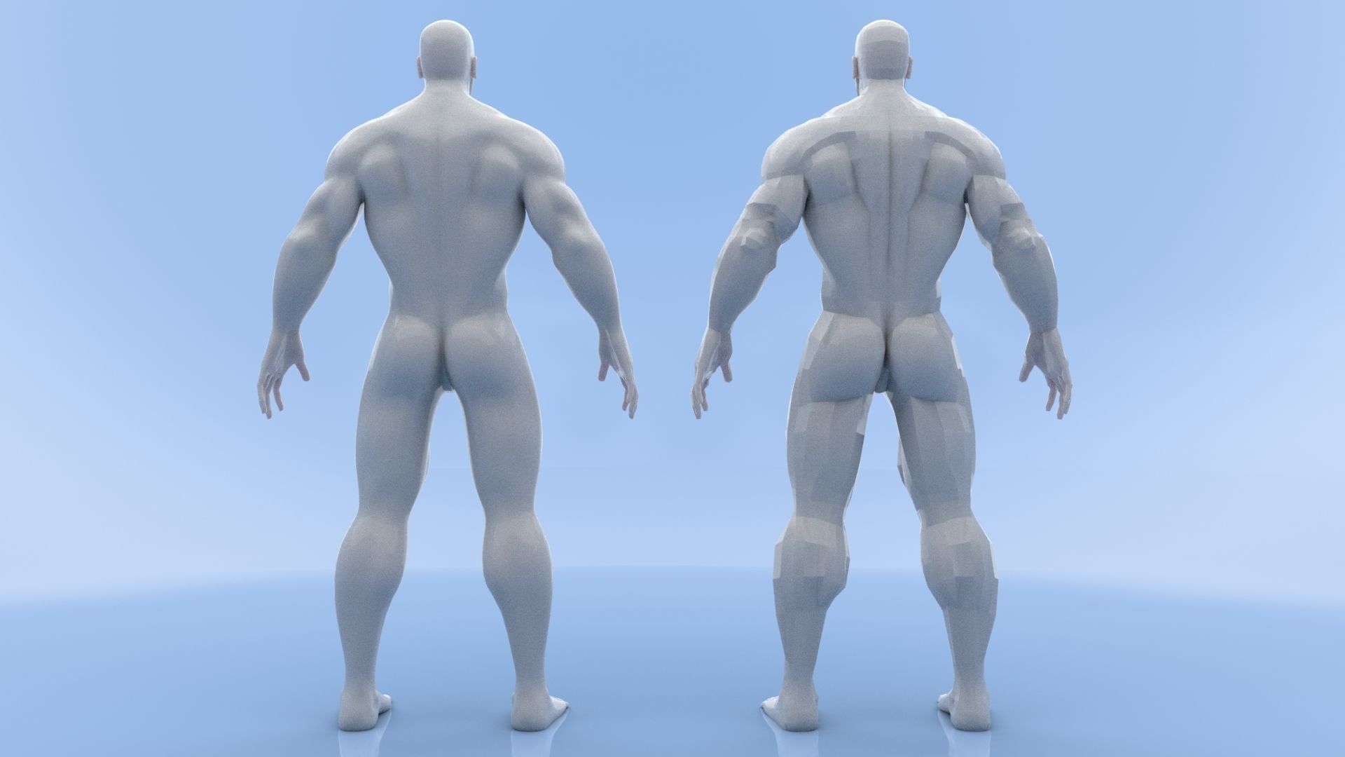 Male Base Mesh Low-poly 3D model_18