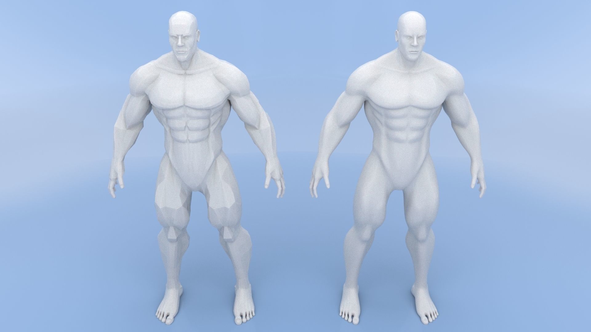 Male Base Mesh Low-poly 3D model_6