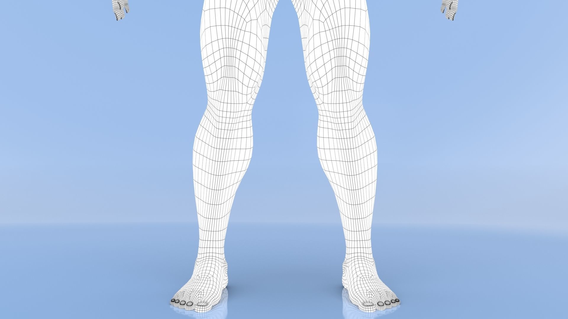 Male Base Mesh Low-poly 3D model_37