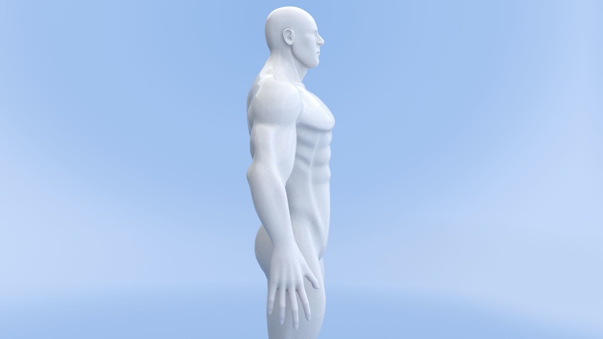 Male Base Mesh Low-poly 3D model_22
