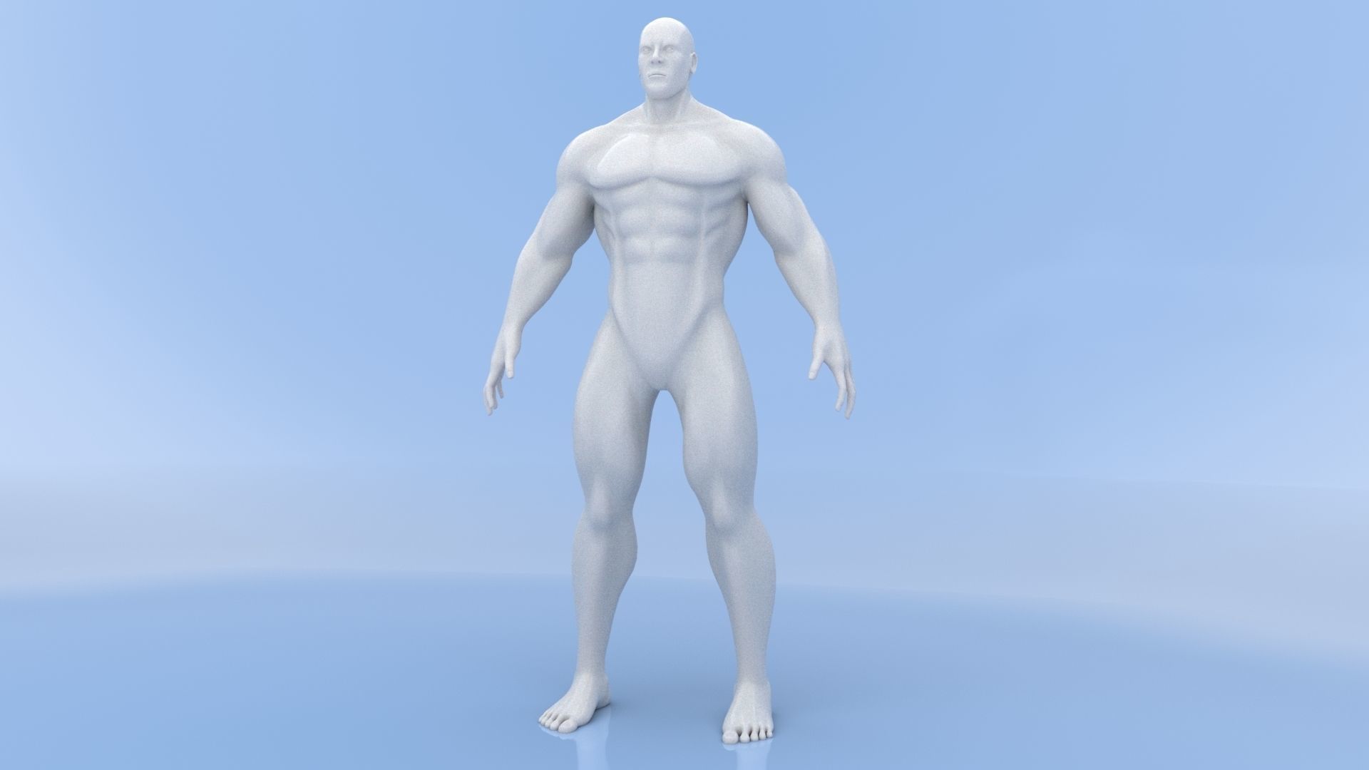 Male Base Mesh Low-poly 3D model_2