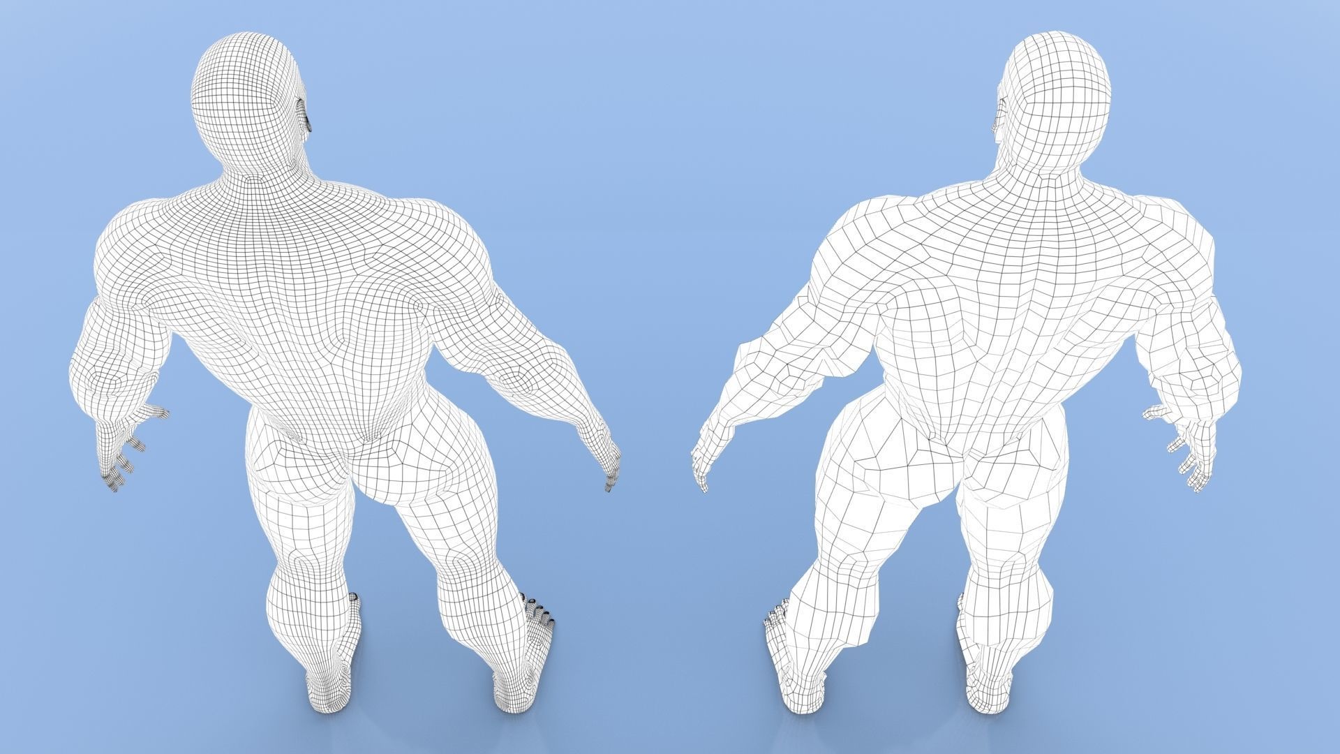 Male Base Mesh Low-poly 3D model_15