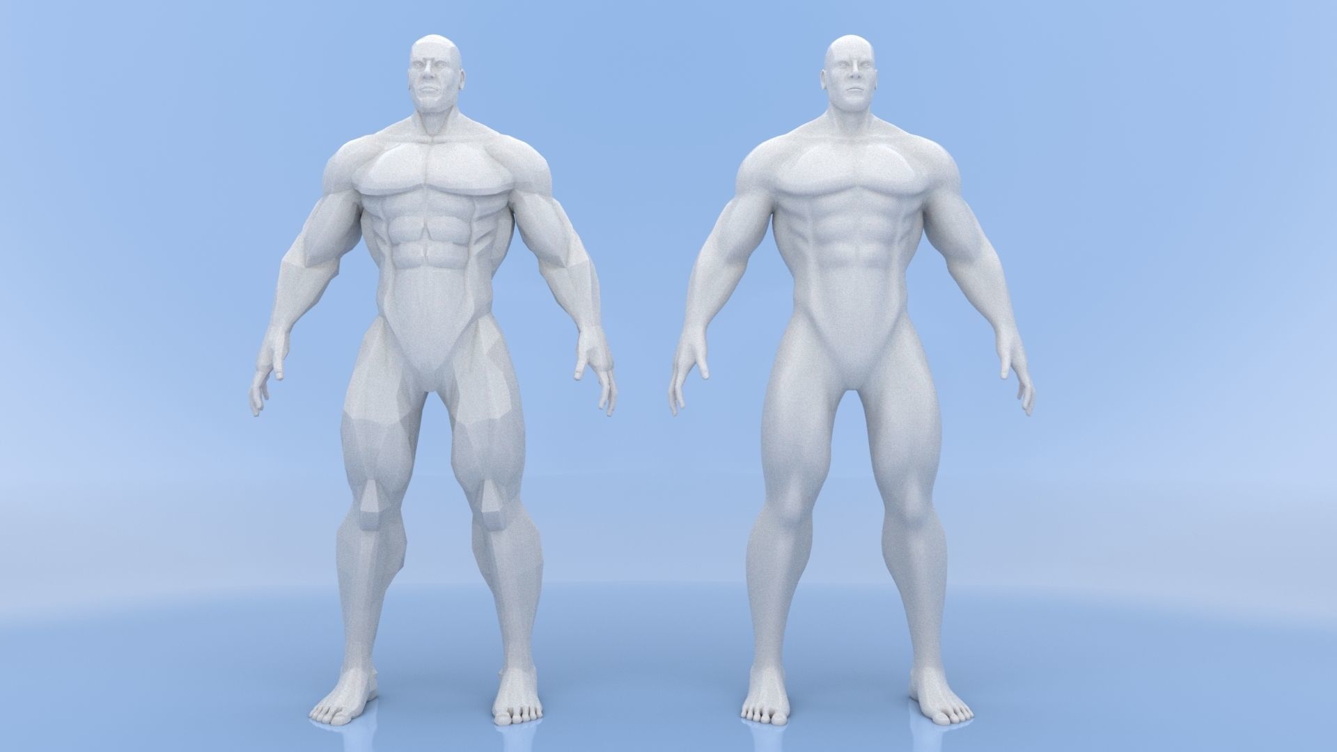 Male Base Mesh Low-poly 3D model_4