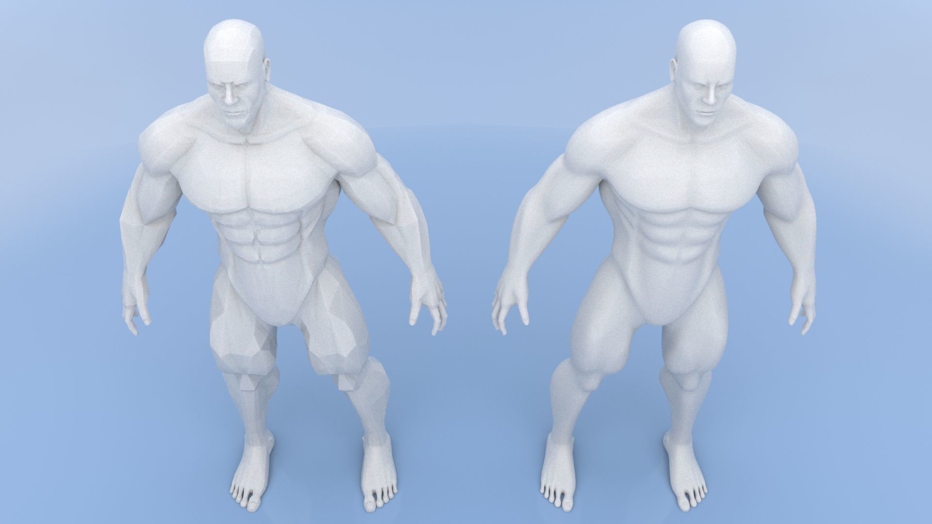 Male Base Mesh Low-poly 3D model_8