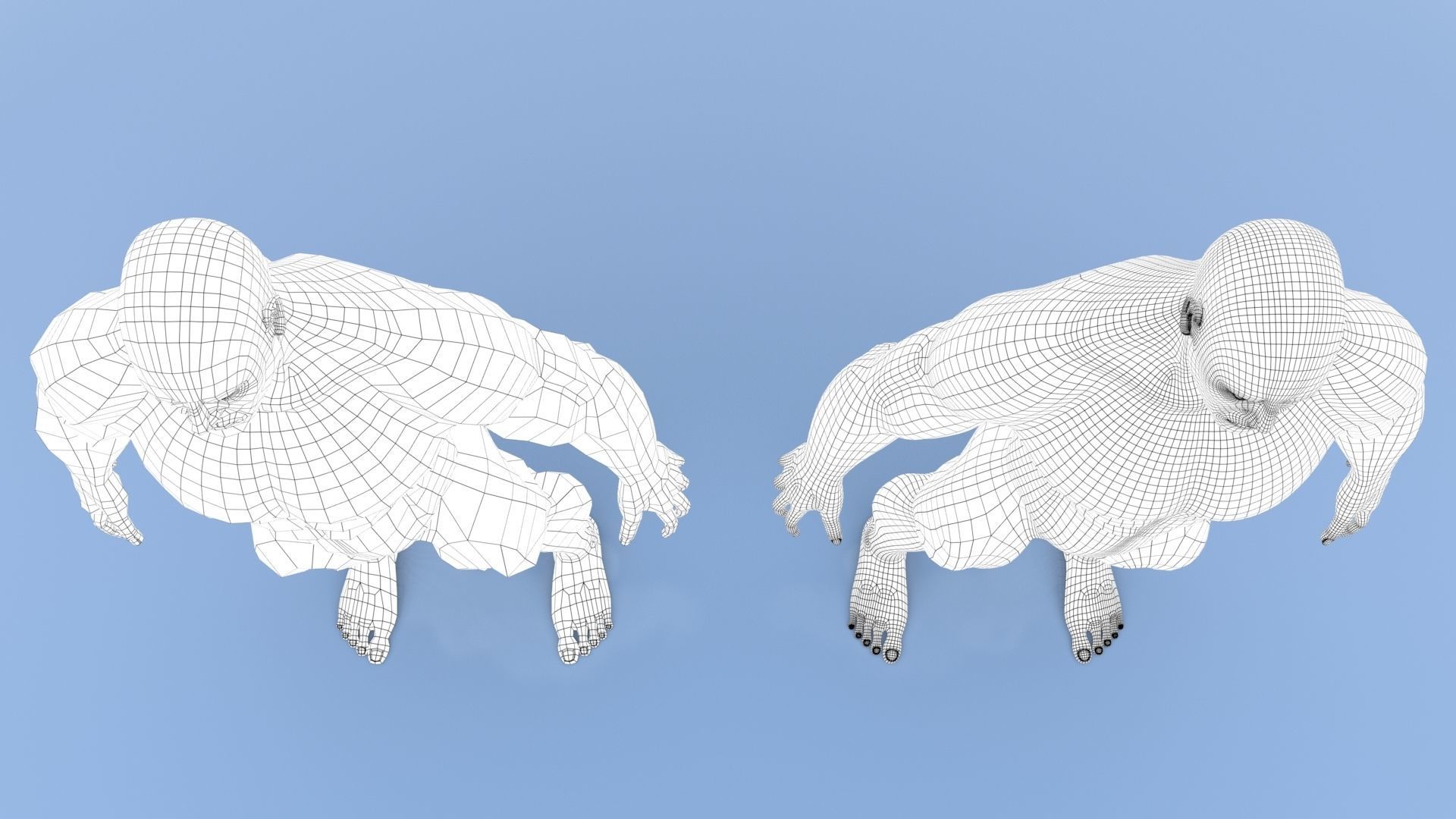 Male Base Mesh Low-poly 3D model_11