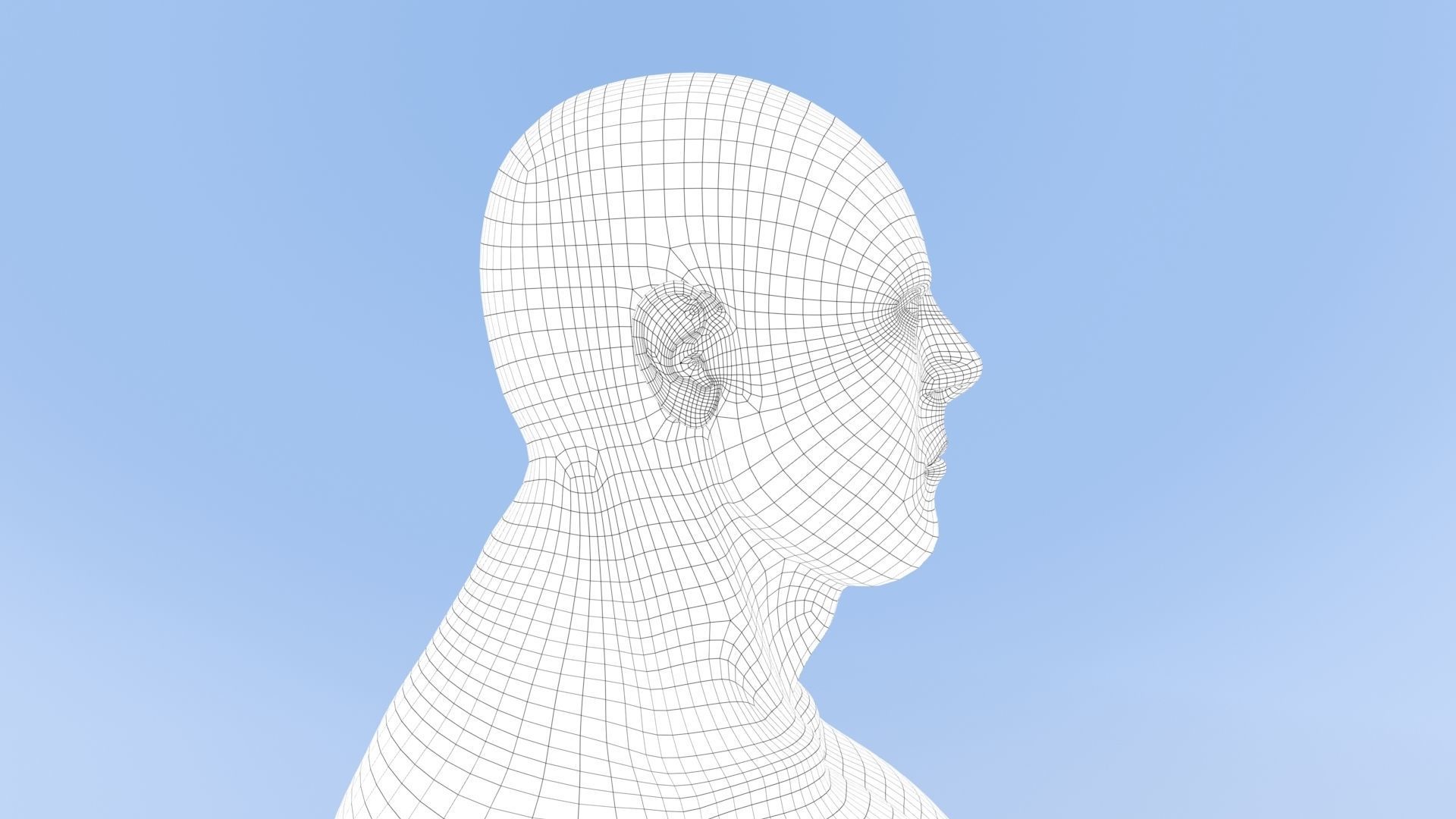 Male Base Mesh Low-poly 3D model_25